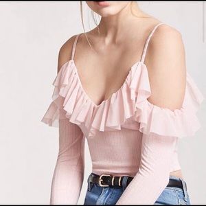 Light pink ruffle party top